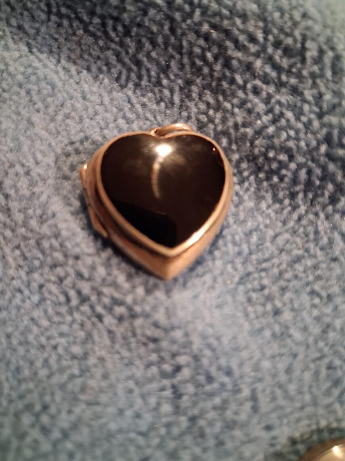 Vinatge Sterling Onyx Heart Locket
