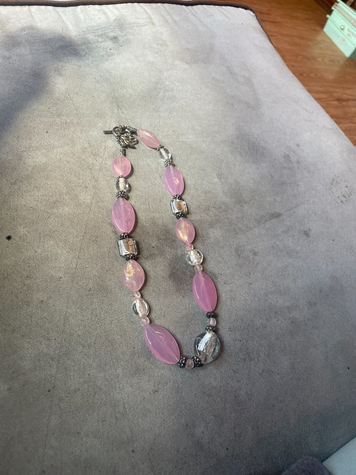 artisan-crafted mixed media statement necklace
