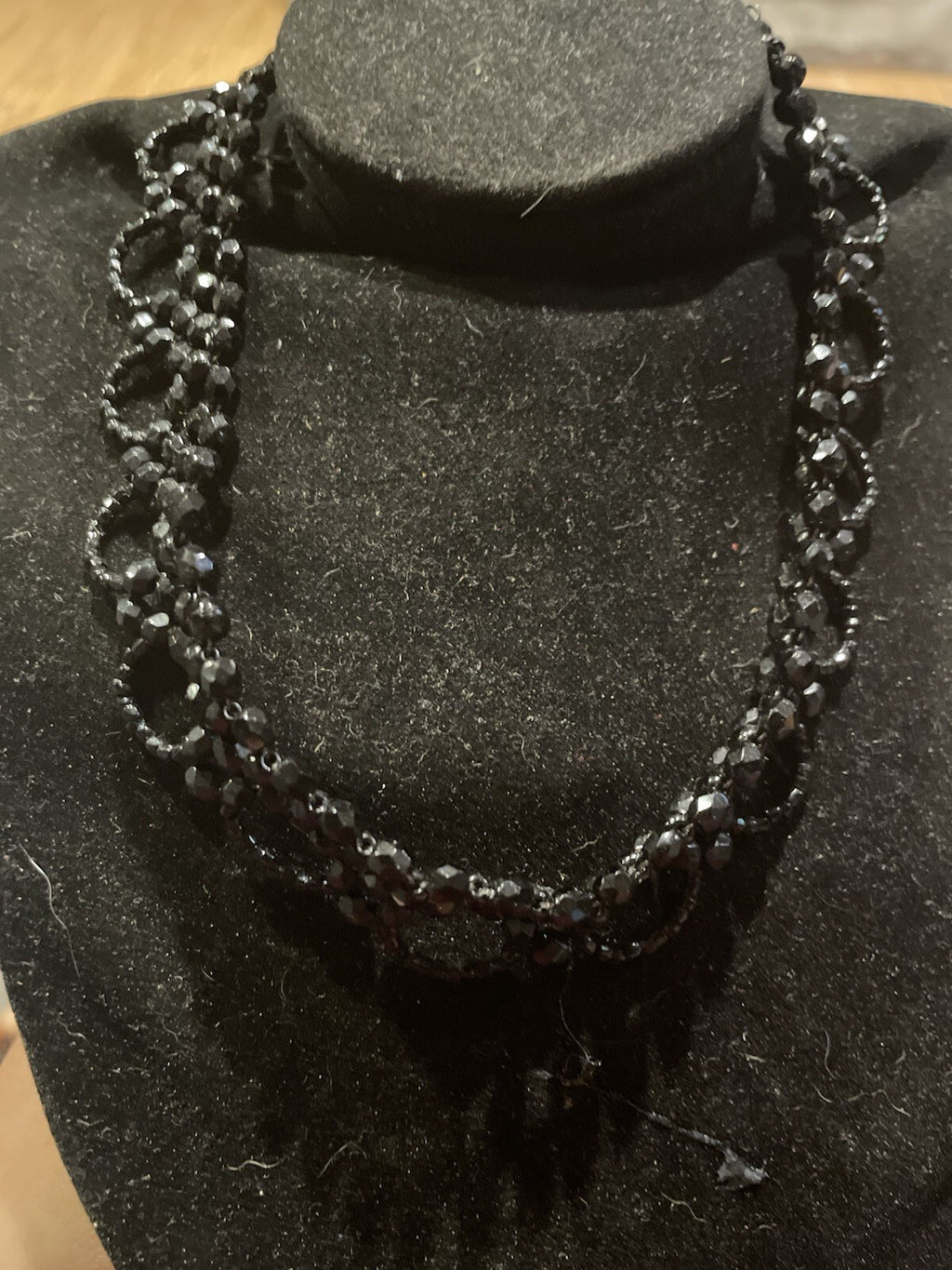 Black Glass Modern Retro Style Choker