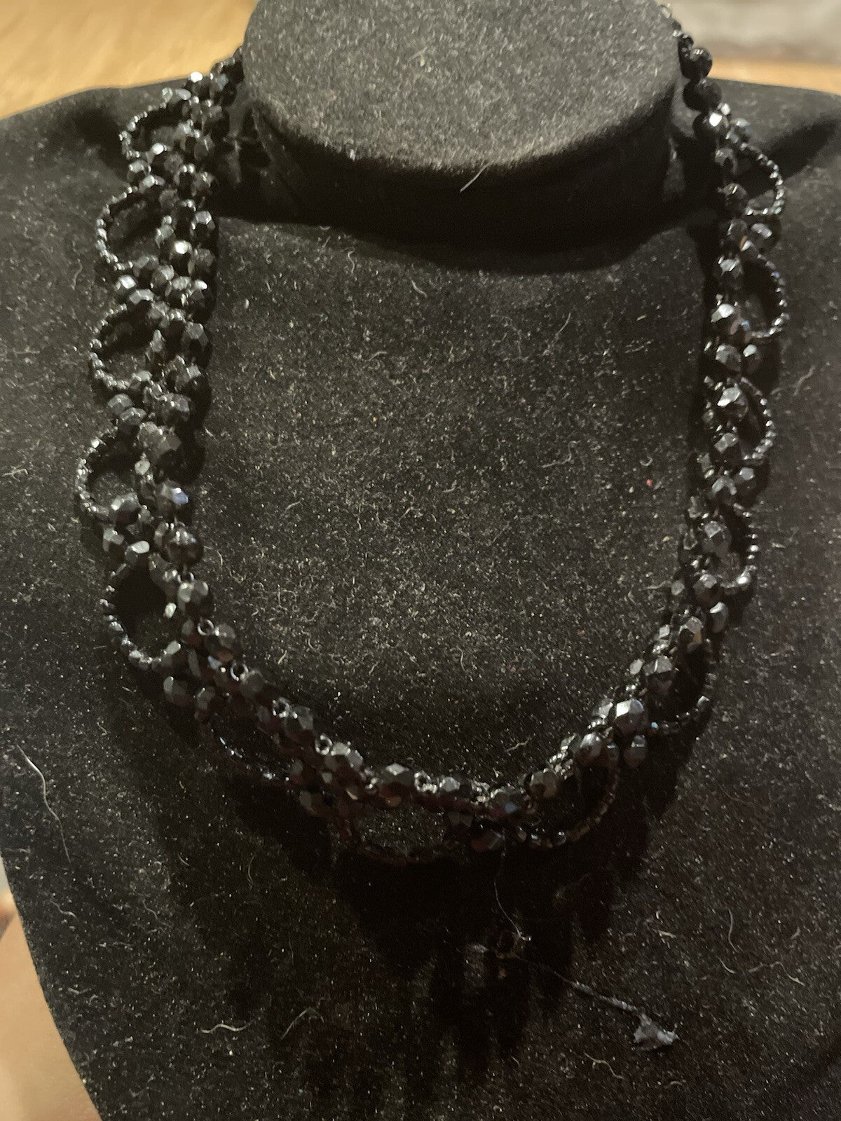 Black Glass Modern Retro Style Choker