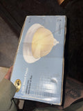 Hampton Bay 11 in. 2-Light White Flush Mount with Frosted Swirl Glass Shade