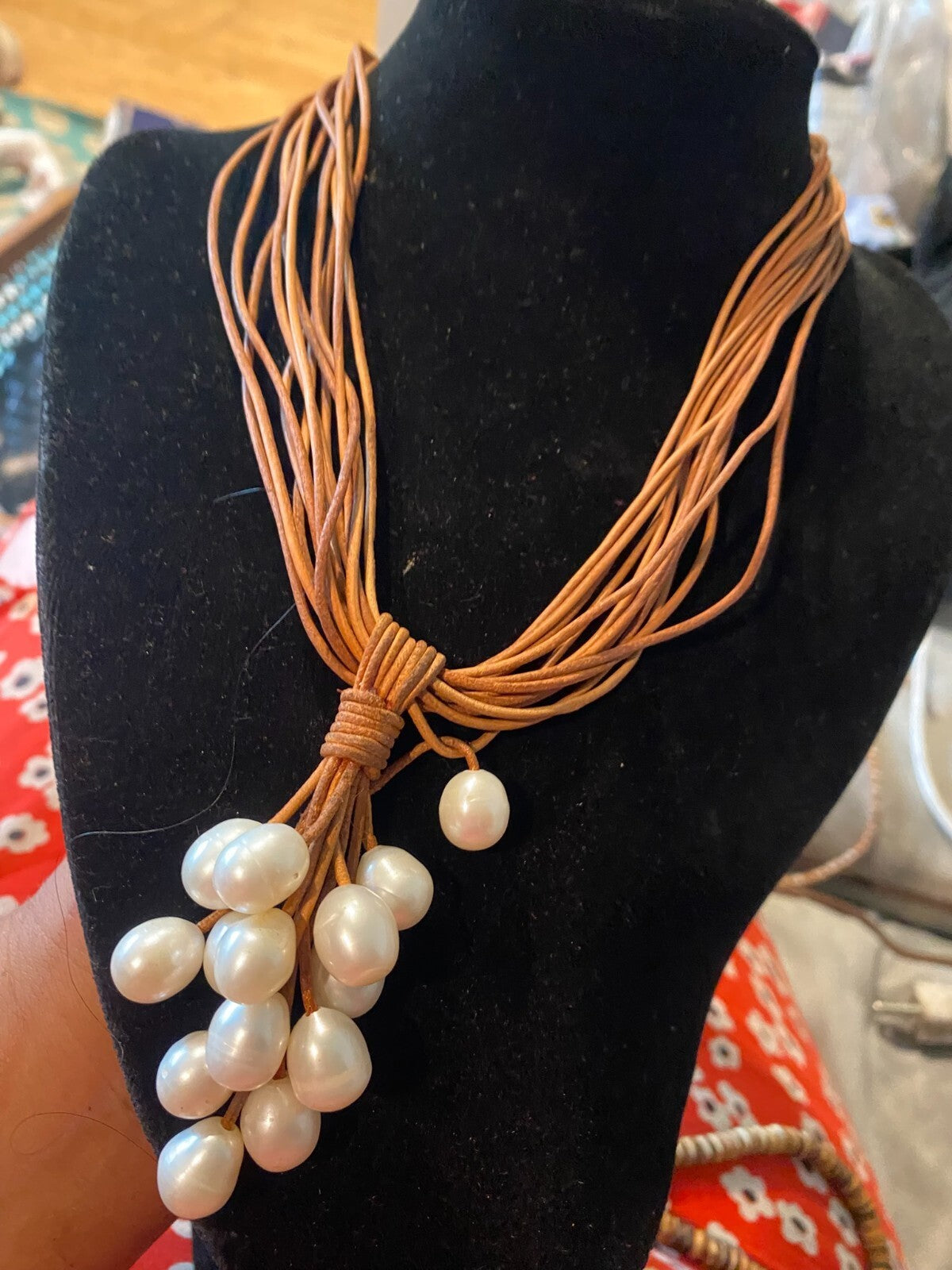 natural pearl lariat