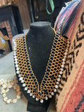 african beaded V-neck collar necklace