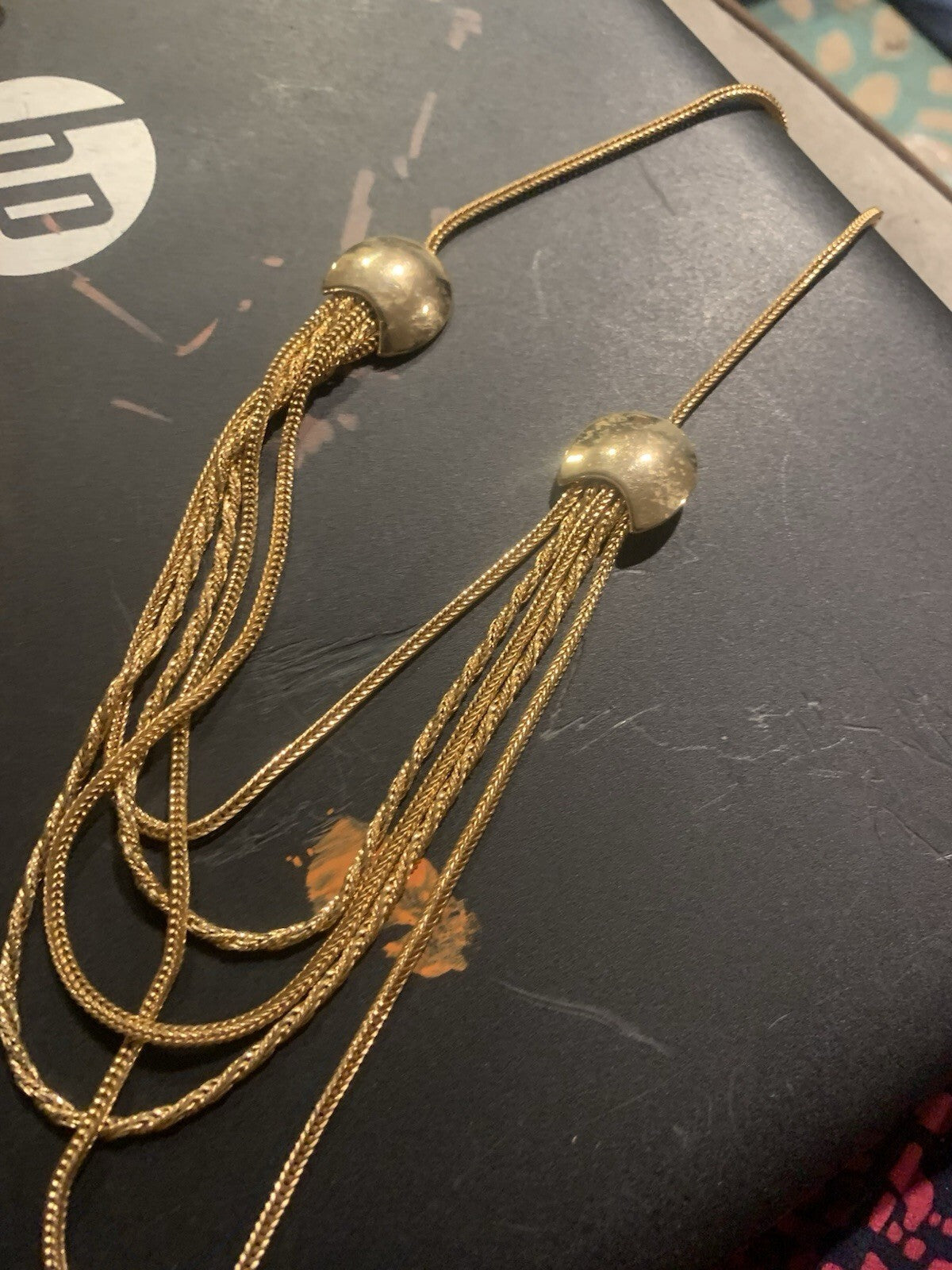 gold-tone multi-strand liquid chain necklace