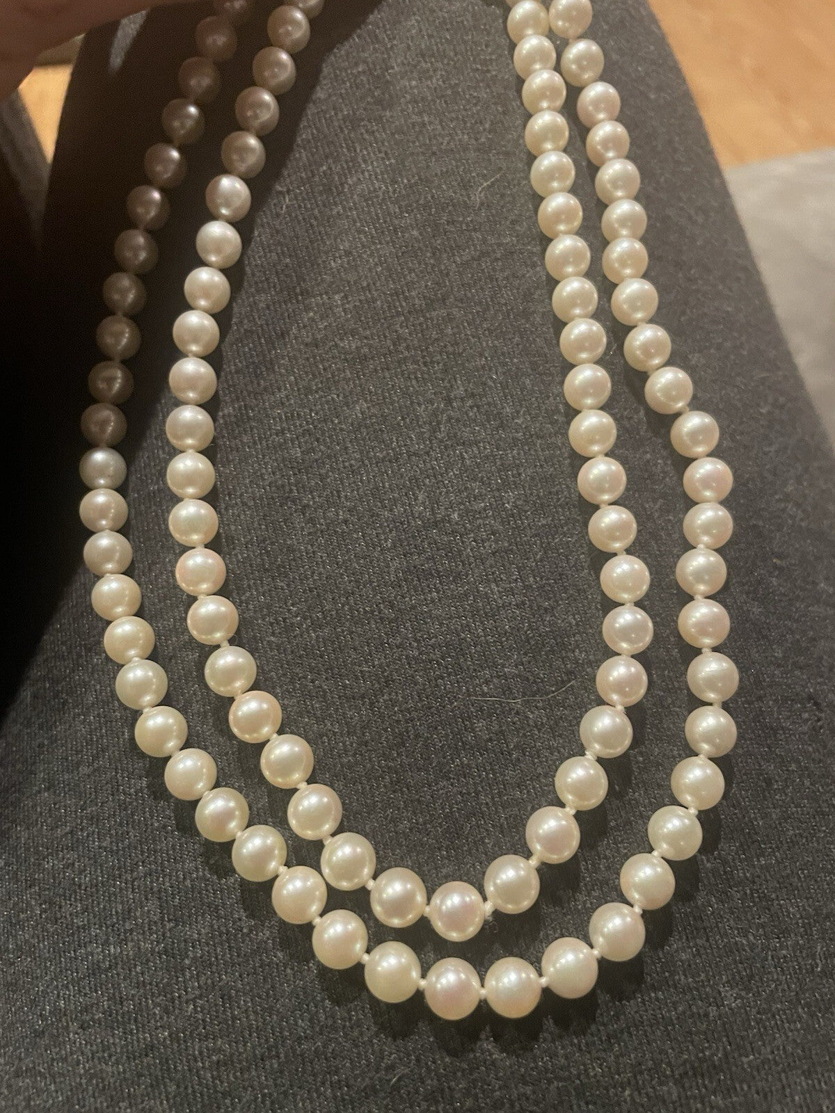 opera length pearl necklace White Cultured