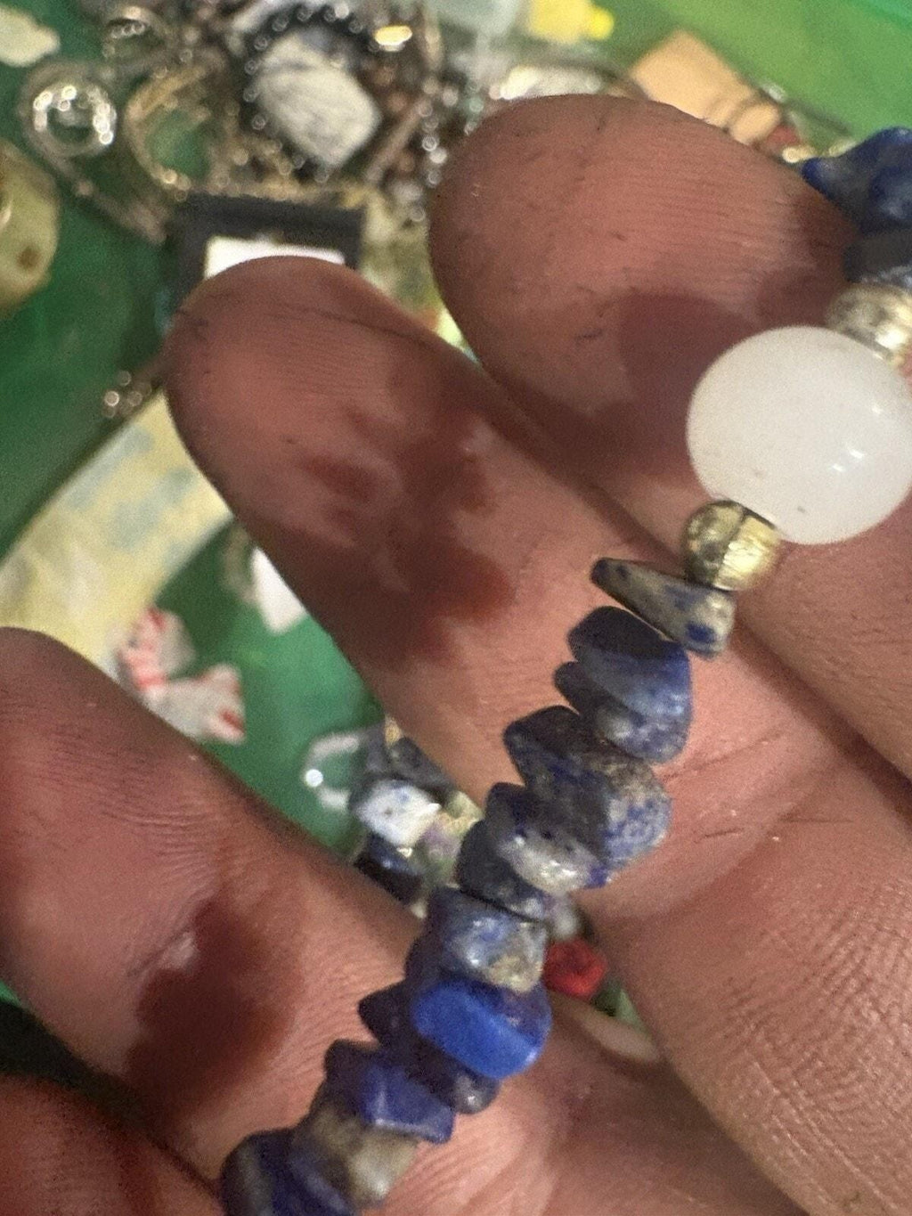Lapis Moonstone Chip Bracelet