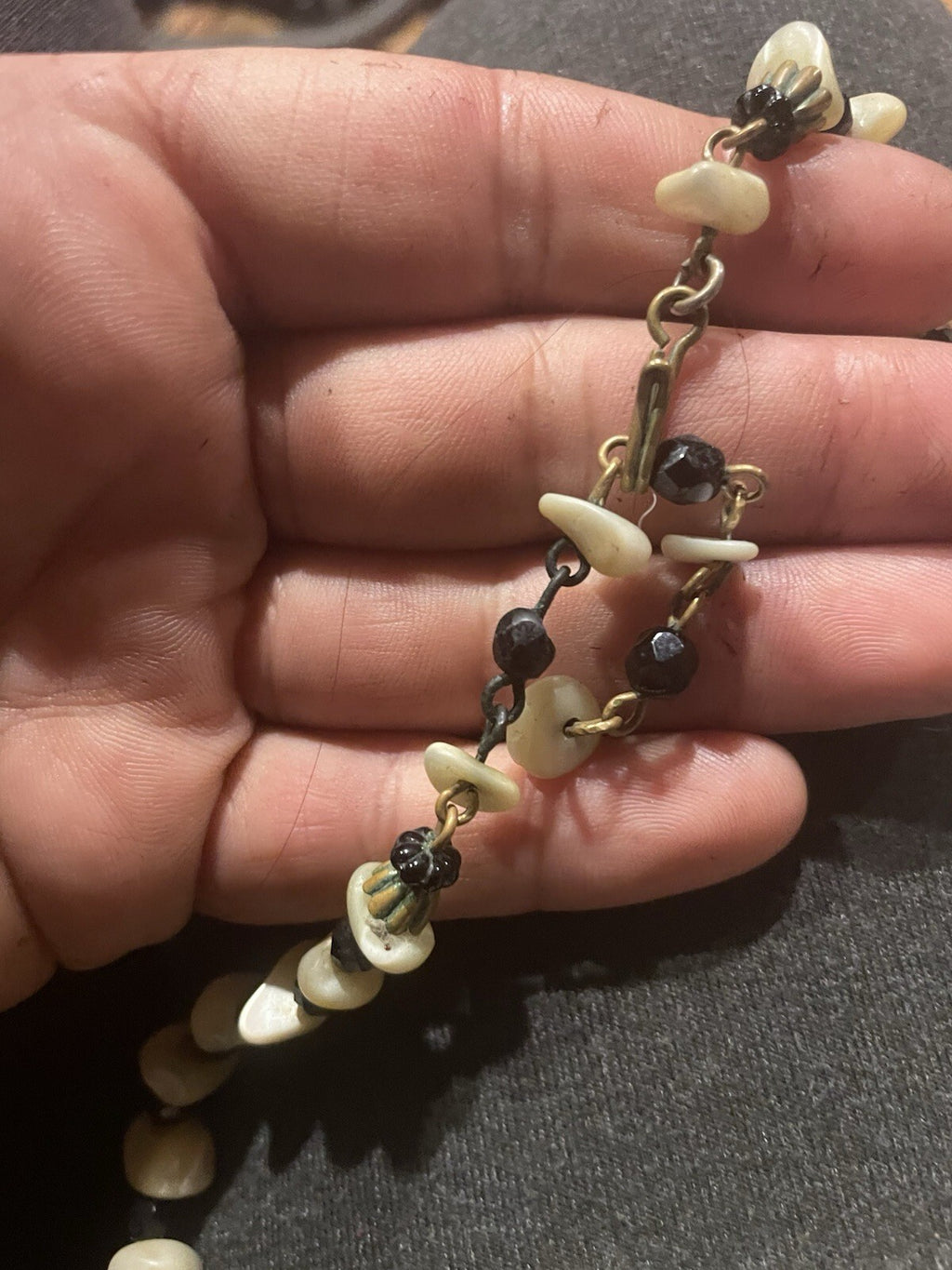 Vintage Mother Of Pearl Chunk Necklace 1970’s