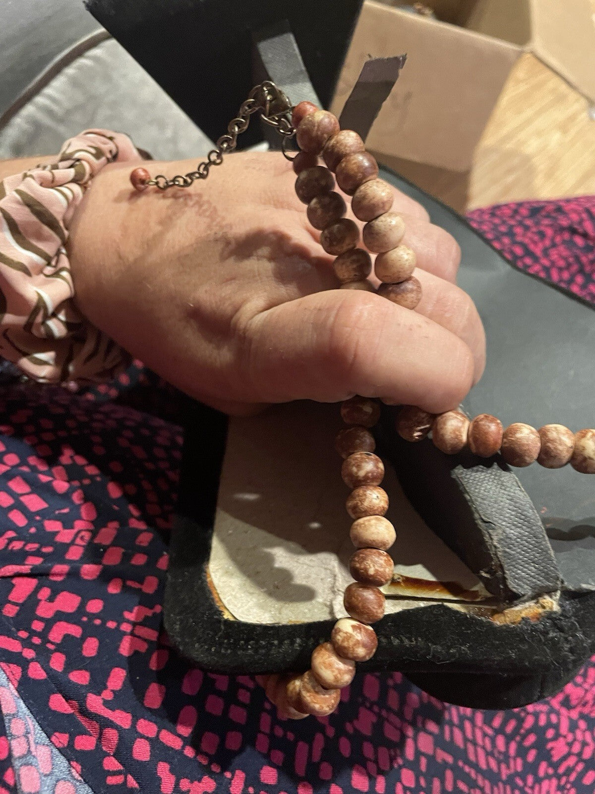 Wood Grain Jasper Bead Necklace