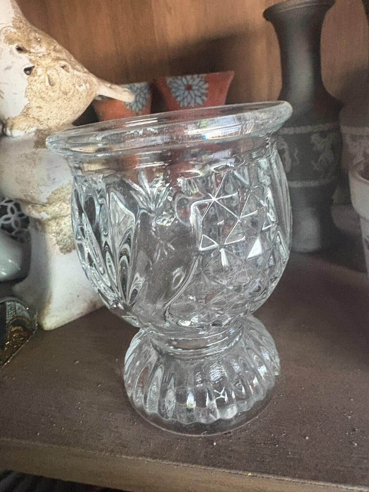 Vintage Avon Cut Glass Tulip Shape Tealight Votive