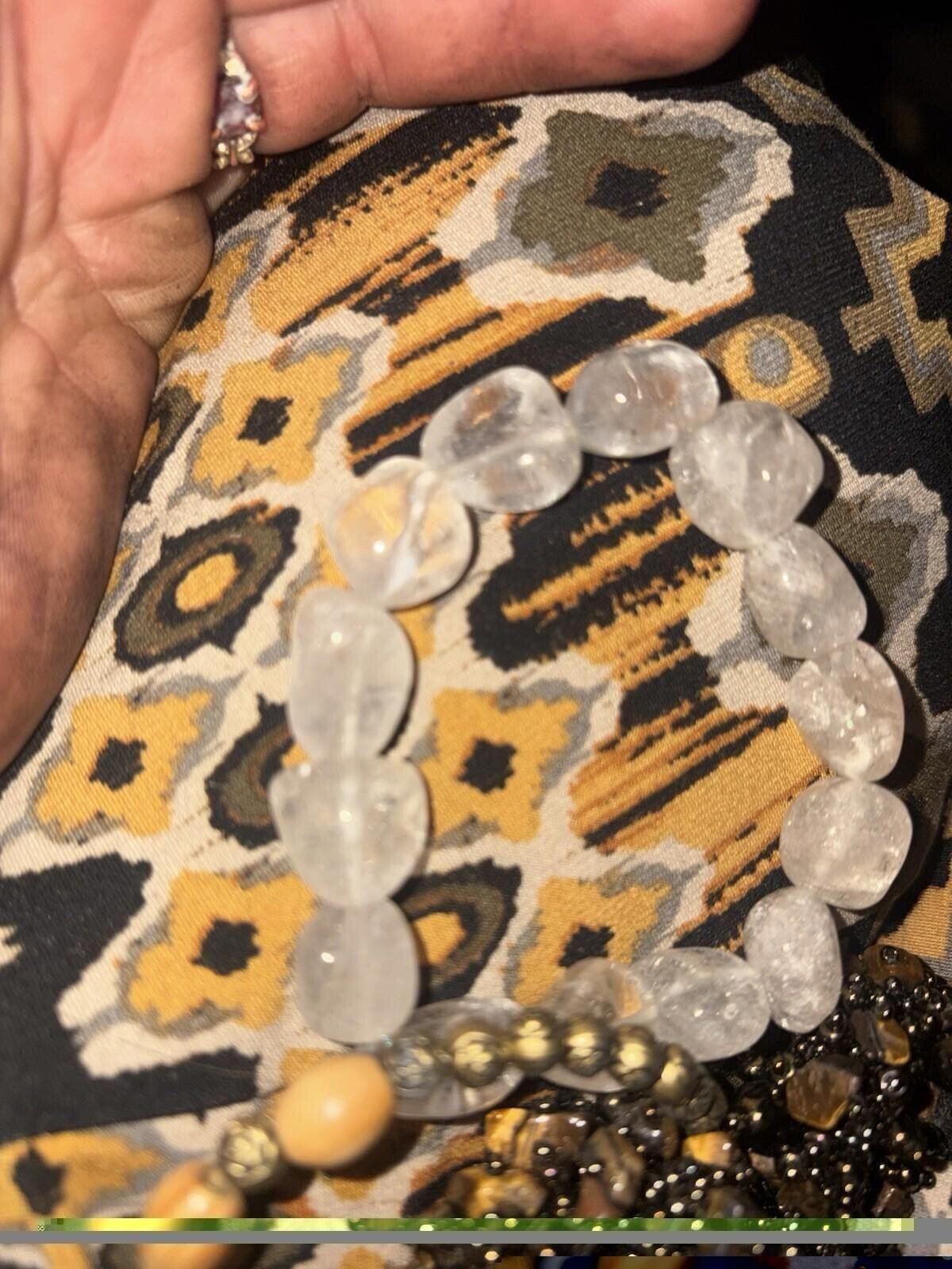 Large Bead Quartz Tumbled Bracelet