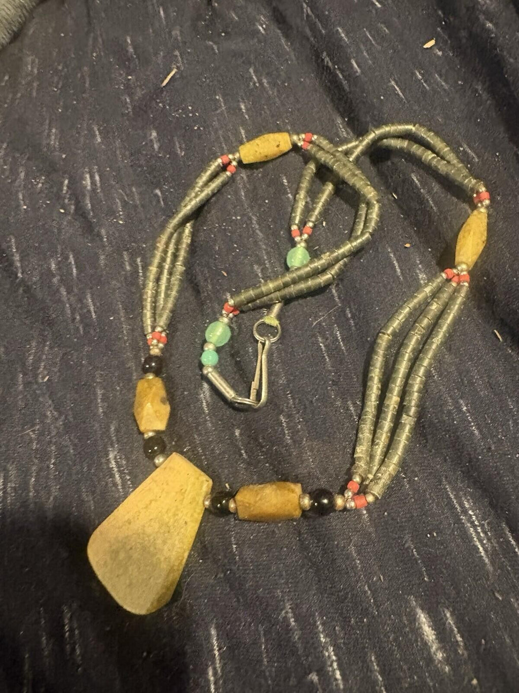 Jade Coral And Turquoise Santa Domingo Indian Heishi Bead Necklace