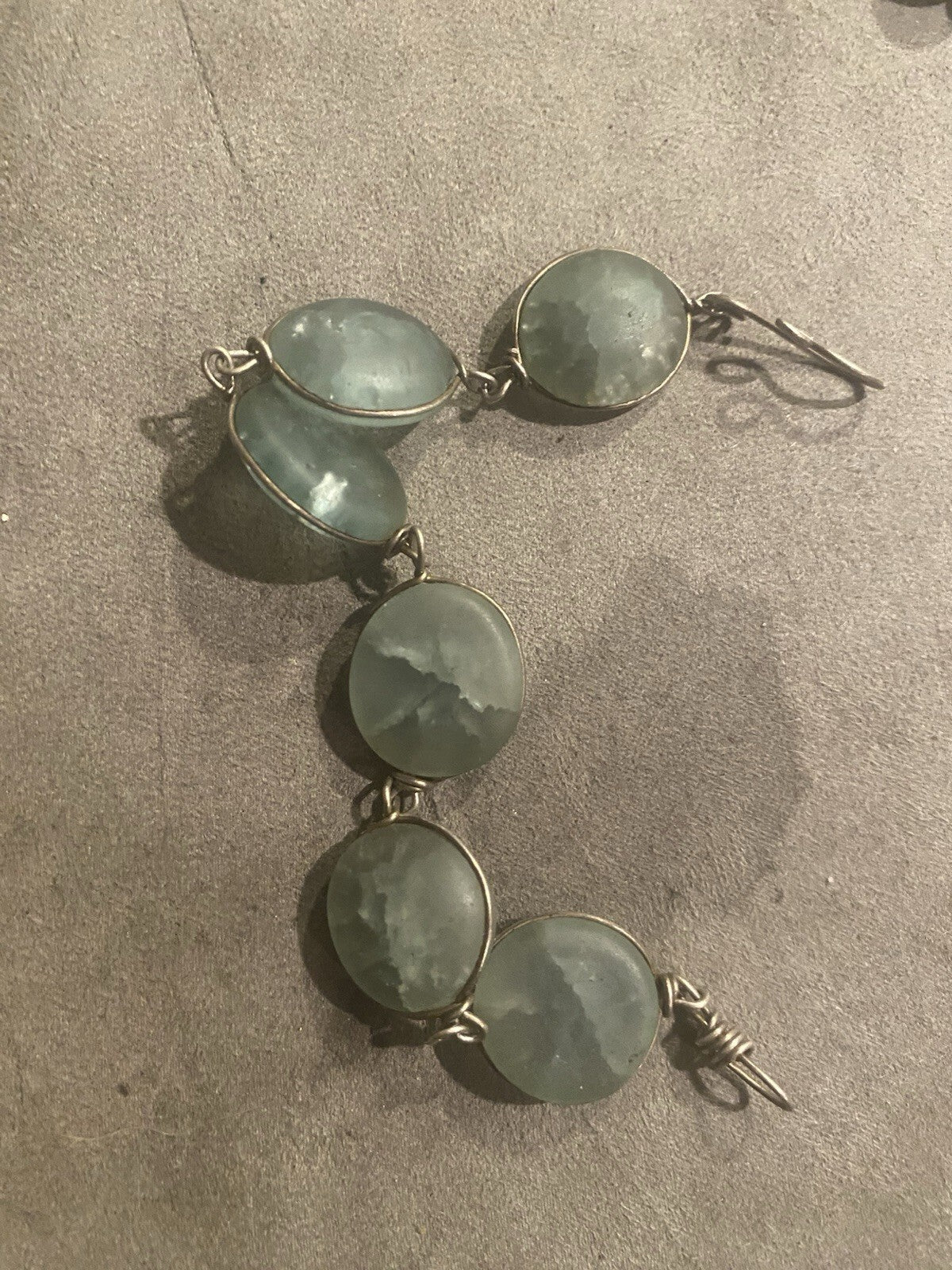 Aquamarine Large Beaded Bracelet 925