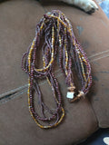 1970s India Glass Bead Necklace with Copper Accents