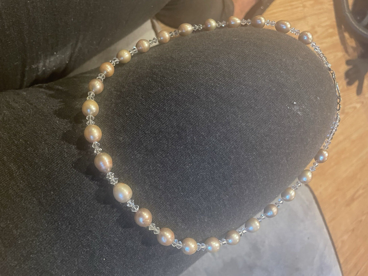Freshwater Pearl Necklace Crystal Bead Spacers