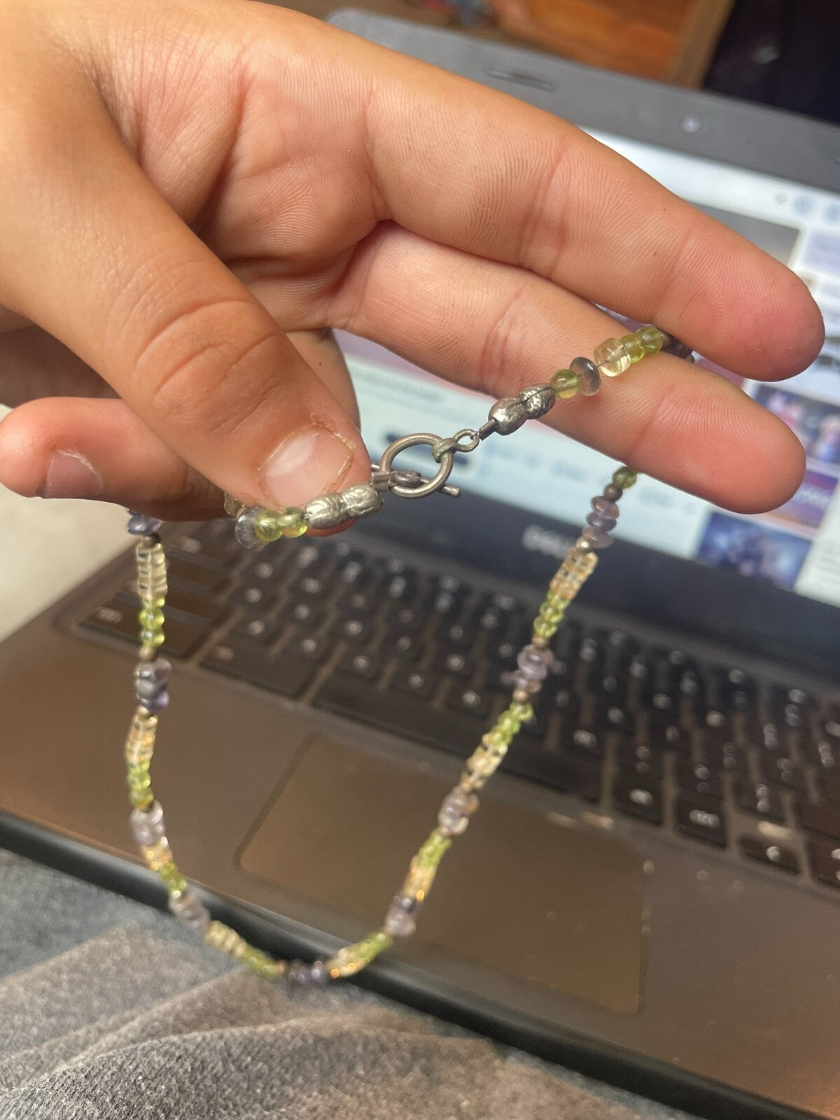 artisan multi gemstone strand necklace