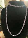 Vintage Amethyst Necklace Purple Polished Nugget Chip Bead Infinity Healing 36"