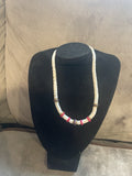 Vintage Puka Shell White And Pink Necklace