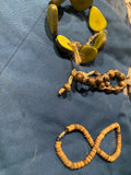 Boho Wood and Banana Green Beaded Bracelets Rustic Earthy Set of 3 Unbranded