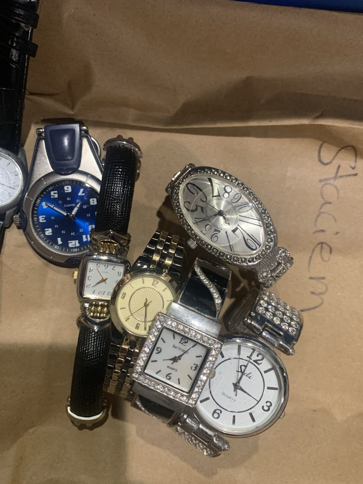 Lot of 8 Womens Wristwatches Bay Studio Seki Leather Metal Bangle Assorted