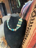 native American pipe bead bone necklace