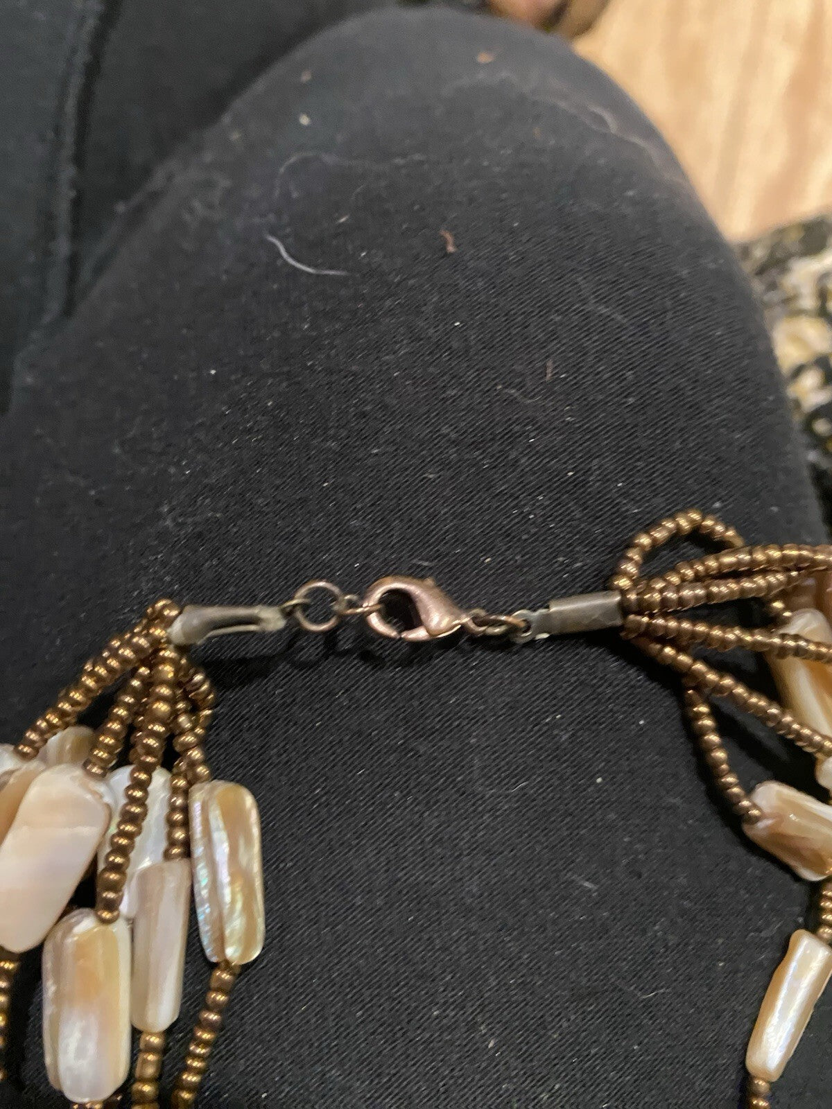 Vintage Mother Of Pearl White Multi strand Necklace