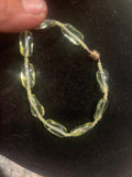 URANIUM ANTIQUE CZECH AND CRYSTAL GRADUATED GLASS BEAD BRACELET