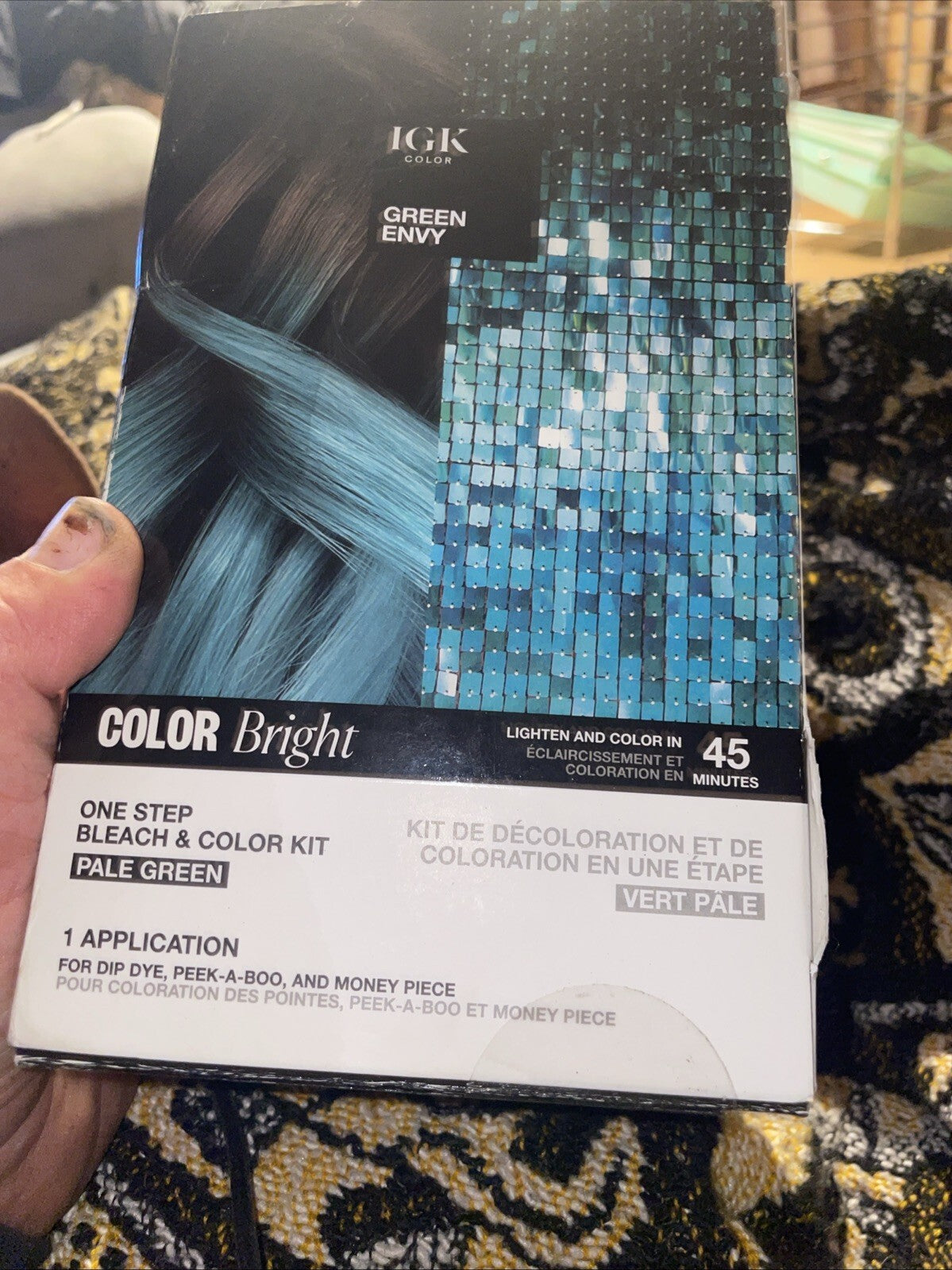 IGK Color Bright Green Envy Bleach & Color Kit Pale Green Cream Vegan