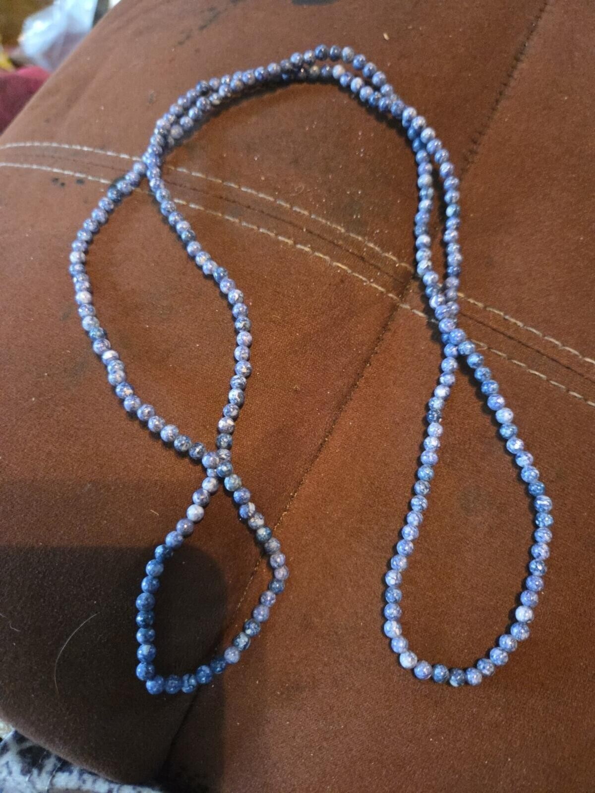 Sodalite Round Beautiful Blue with White 4mm Beads 35" Strand