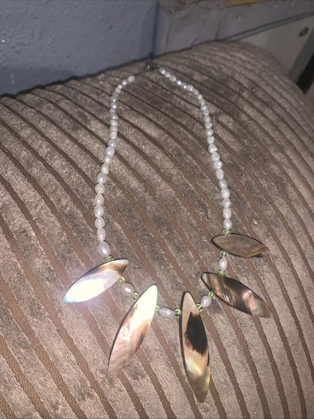 Mop Buffalohorn 925 Natural Pearl Necklace