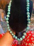 Vintage Large Nugget Turquoise Beaded Necklace Statement Southwestern Blue