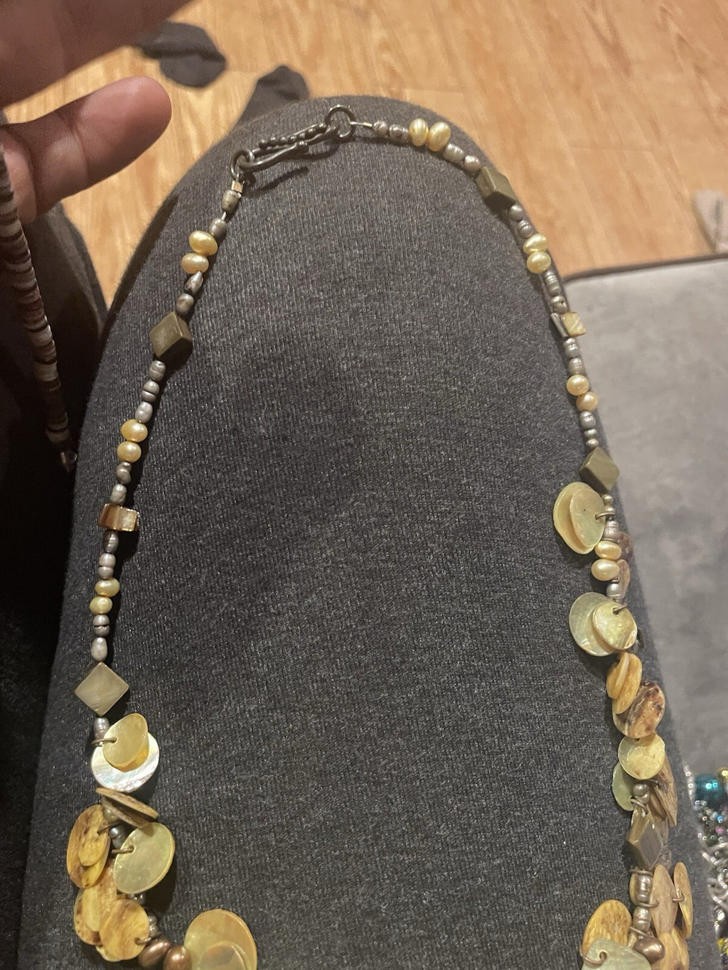 Freshwater Pearl Mother Of Pearl Necklace