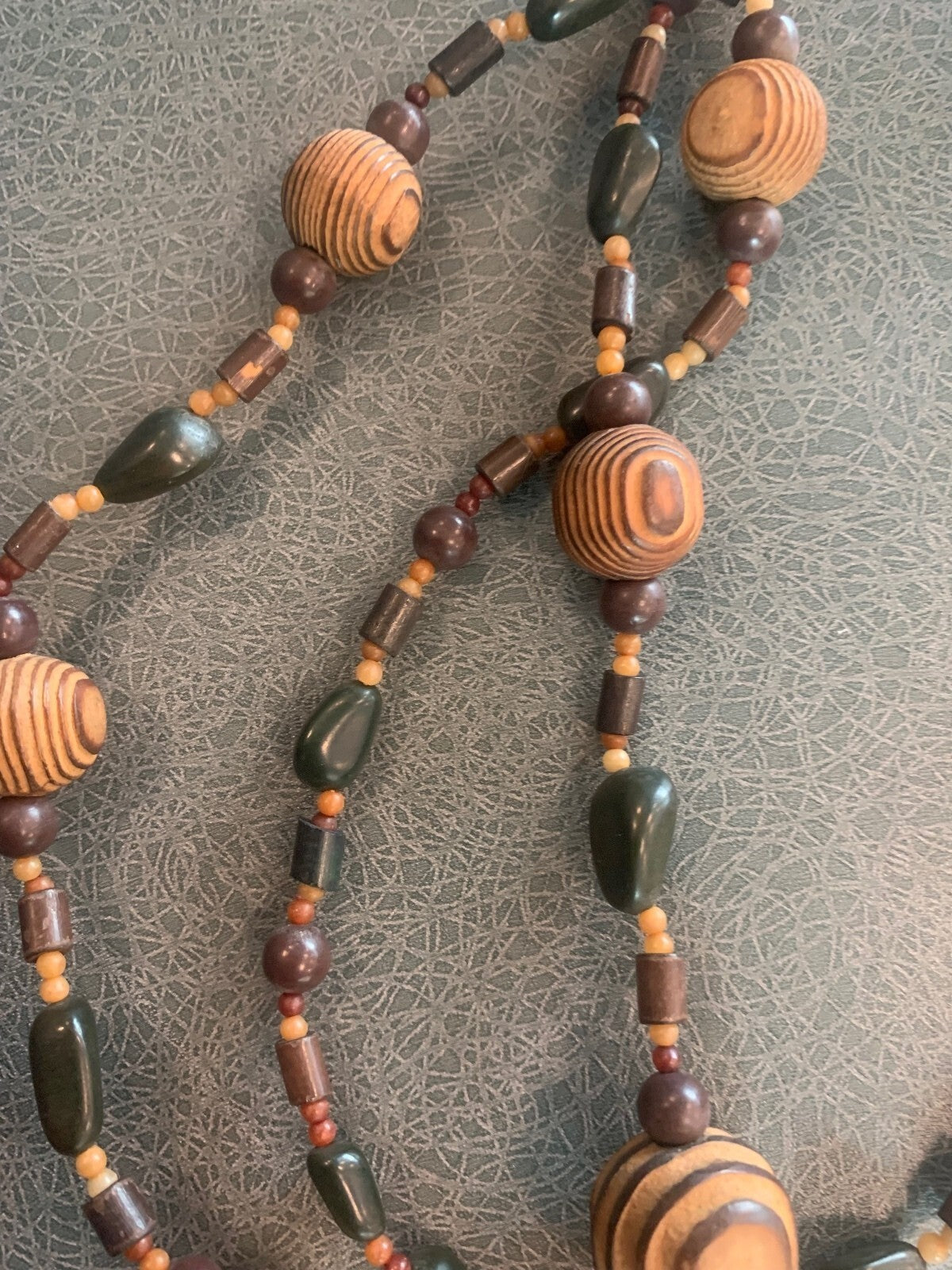 Wood and Amber boho necklace