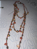 red southwest glass vintge necklace