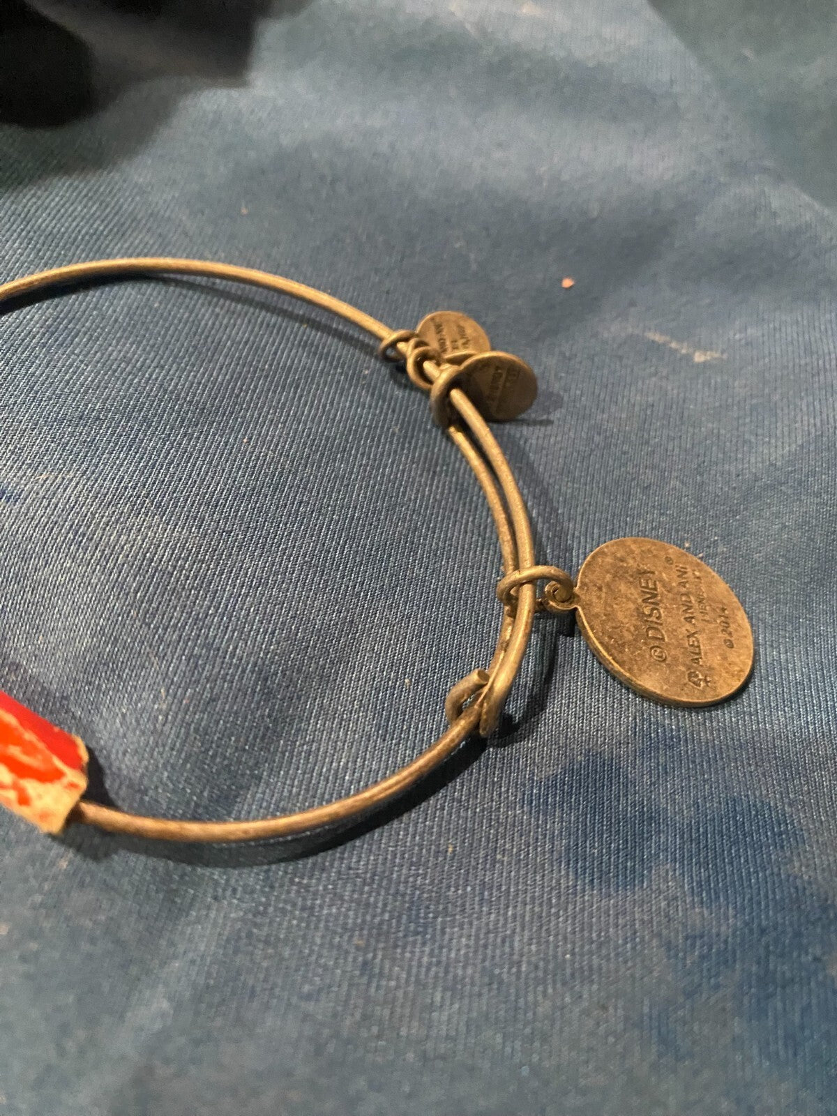 Alex and Ani Disney Frozen Anna Elsa Charm Bangle Bracelet Silver Tone