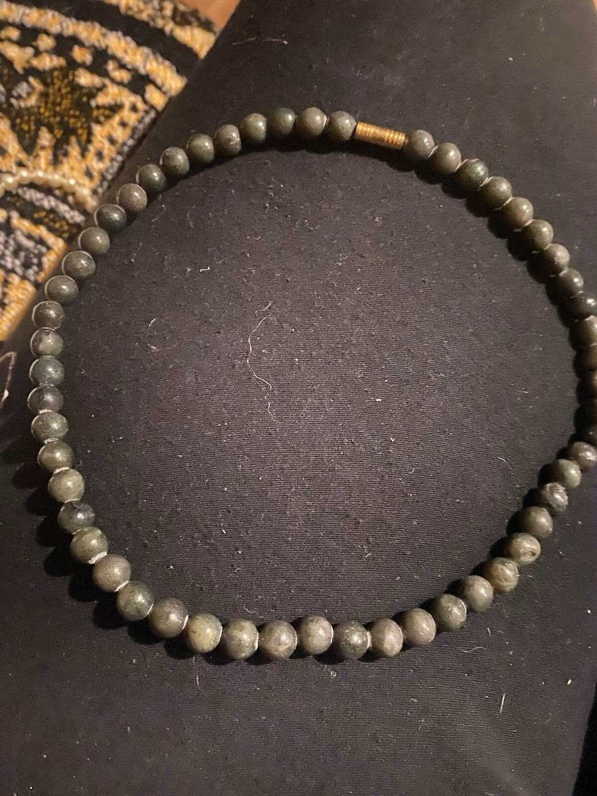 Nephrite Jade Beaded Choker Necklace