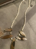 Sterling Silver Mother Of Pearl, Rice Pearl 925 Necklace
