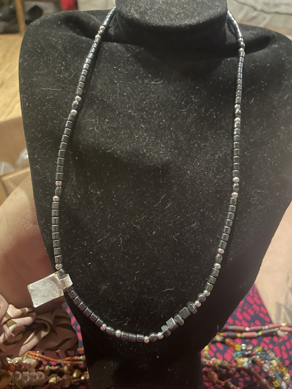 Vintage Hematite Bead Necklace