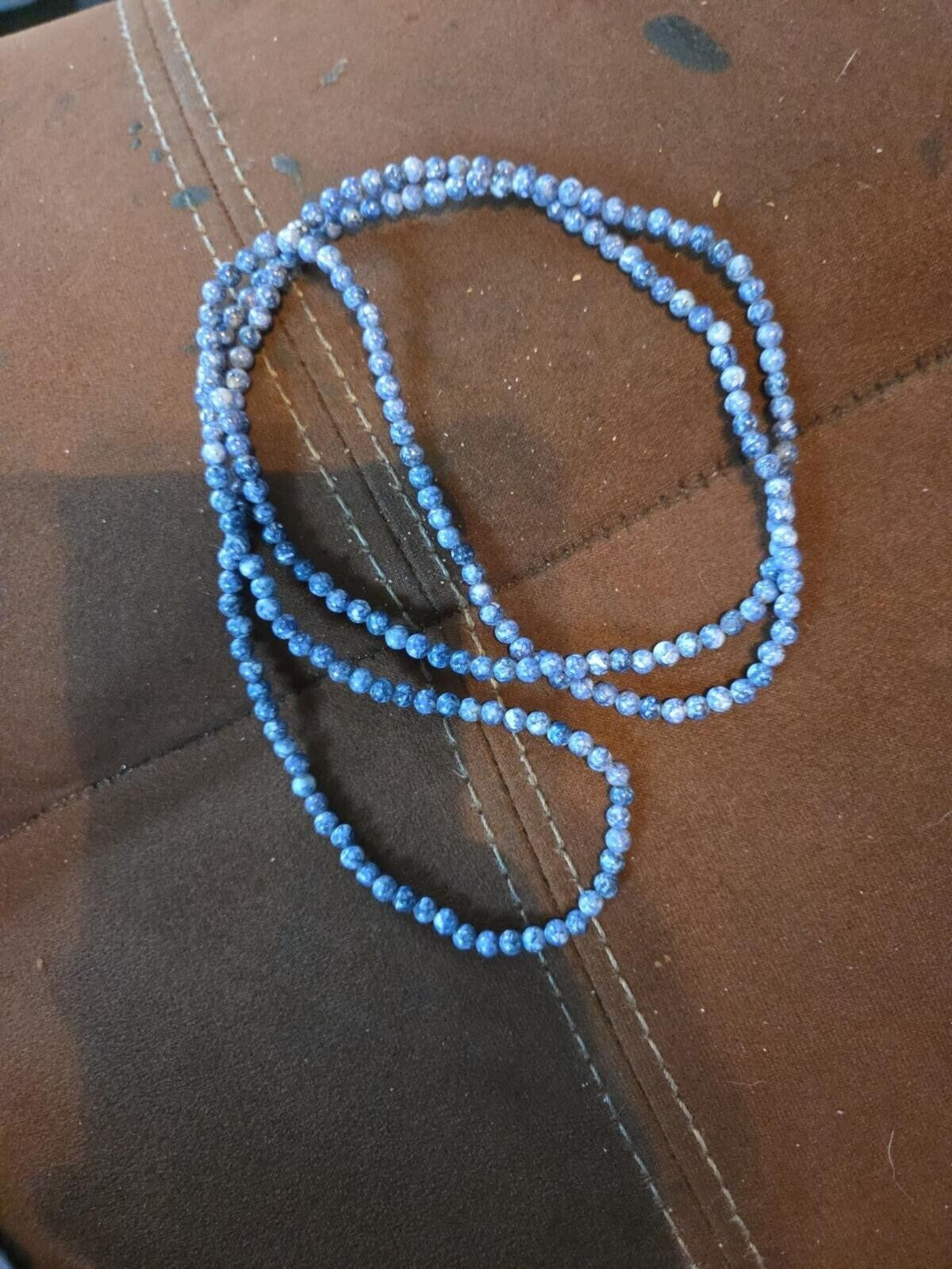 Sodalite Round Beautiful Blue with White 4mm Beads 35" Strand