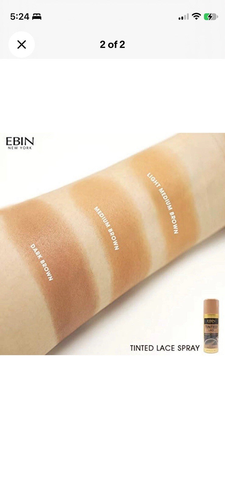 EBIN New York Tinted Lace Spray Light Warm Brown Wig Lace Coverup 2.7 fl oz X3