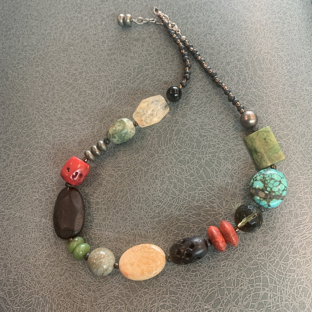 Ohonjade Turquoise Coral Necklace