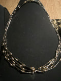 Black Multi strand Napier Necklace Vintage