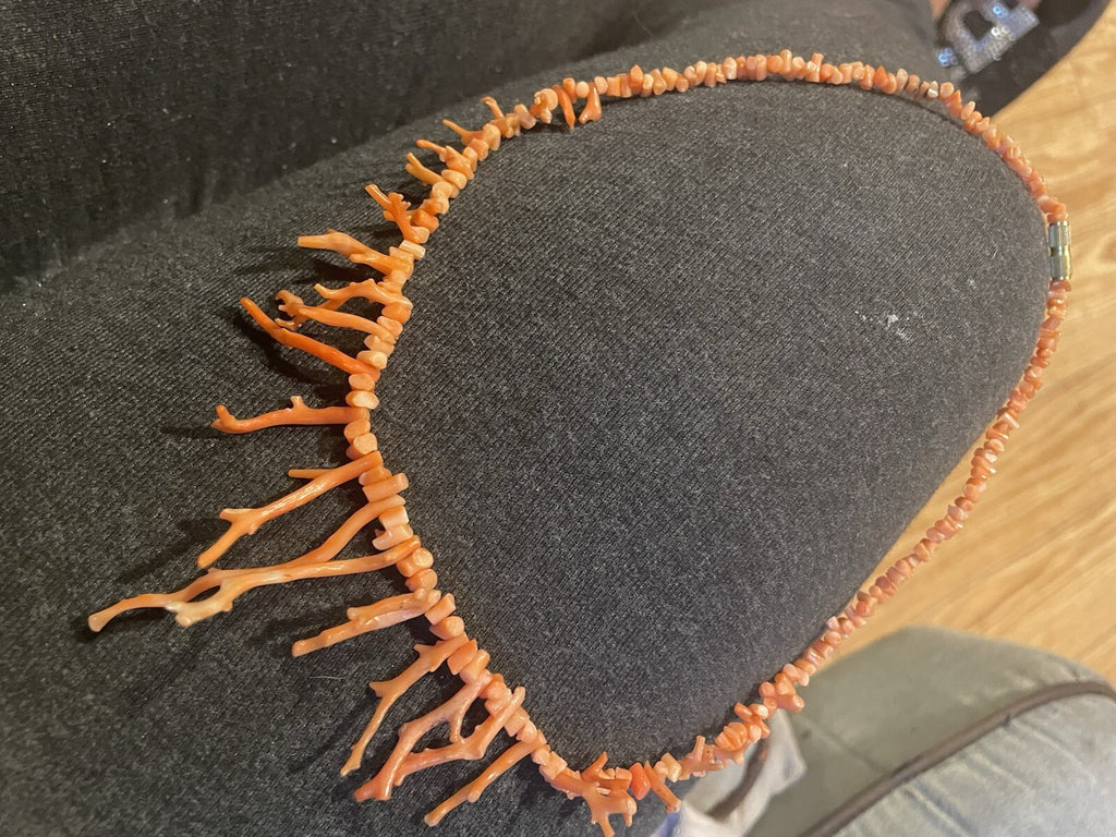 Fringe Salmon Coral Necklace