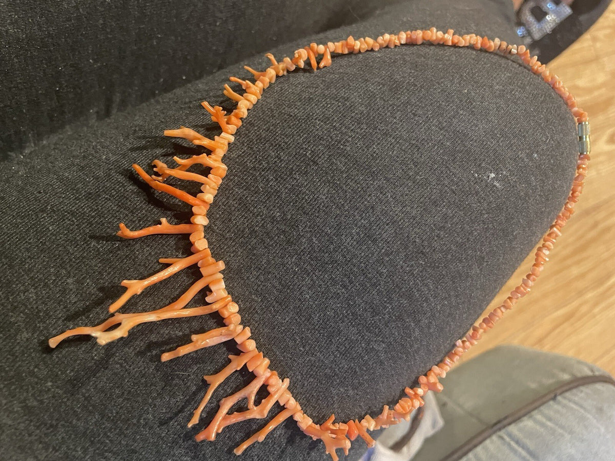 Fringe Salmon Coral Necklace