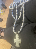 Ethiopian Beaded Cross Two Strand Recycled Necklace