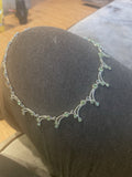 Delicate Green Rhinestone Bridal Choker