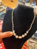 graduated glass handmade beaded statement necklace