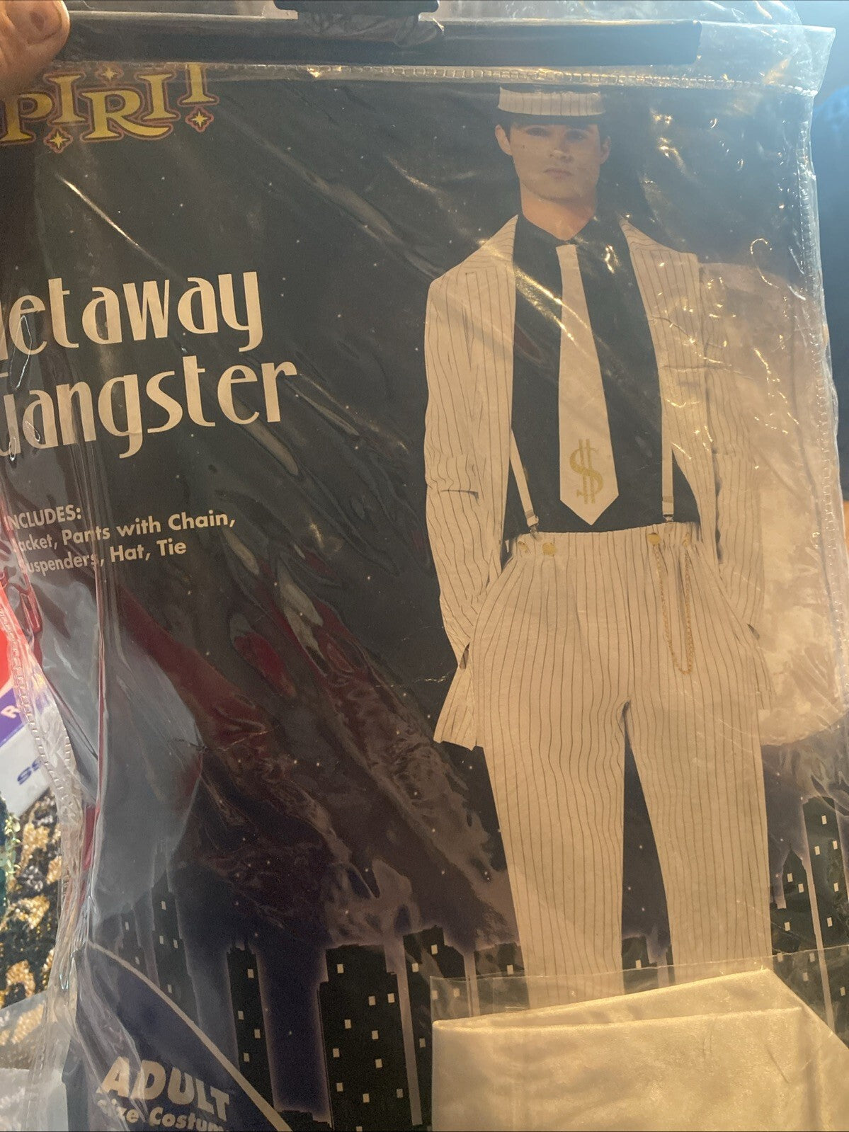 Spirit Halloween Getaway Gangster Mobster White Costume Men XL 48-50 RARE