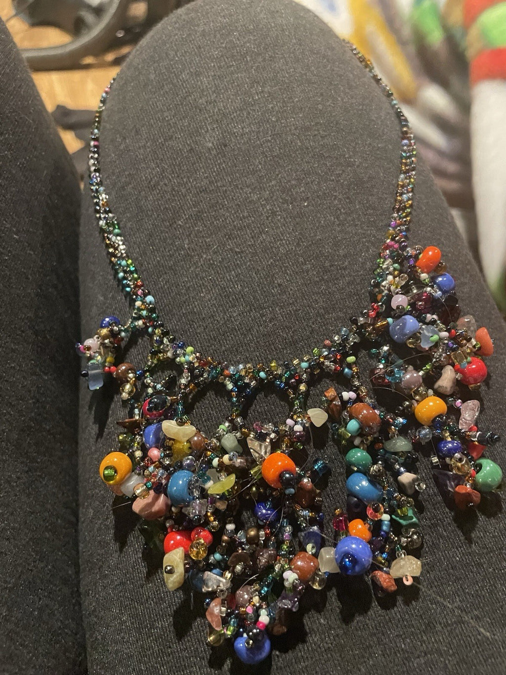 Czech Glass Sead Bead Homemade Necklace Boho