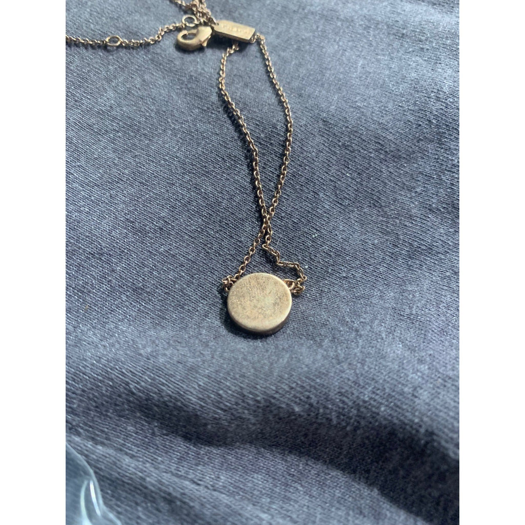 Rose Gold Tone Pendant Necklace Dainty Minimalist Jewelry 18in coach