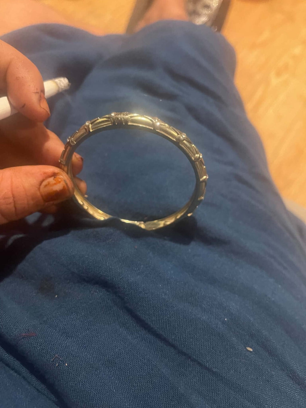 signed sequin brand bamboo hinge bracelet